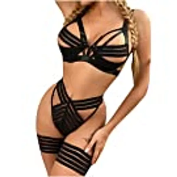 MEOILCE Womens Bondage Lingerie for Sex Naughty Strappy Sleepwear Underwear Exotic Sluttly Babydoll for Couples Sex Game