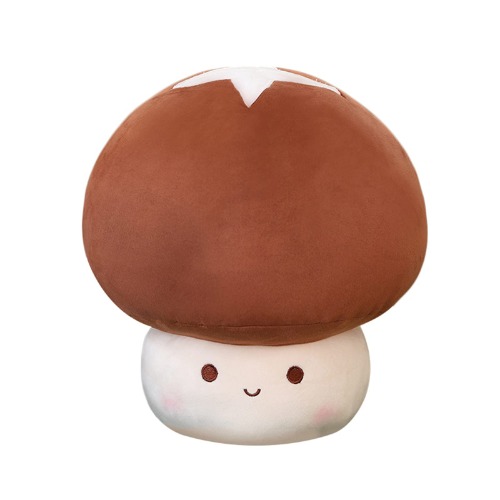 Cute Mushroom Plush Kawaii Mushroom Stuffed Animal Pillow Gifts for Kids 9" 12 inch Small Stuffed Mushroom Home Decor (9 inch, Brown)