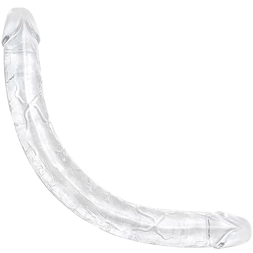 18 * 1.6 inches Huge Double-Ended Thick Big Dildos for Women, Realistic Dildo for Anal Vagina Simulation, Super Long for Couple Men Women Lesbian Gay Play (Clear) - 18.1*1.6 Inch