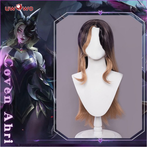 【Pre-sale】Uwowo Game League of Legends Coven Ahri Cosplay Wig 75cm Purple linen Hair | Default Title
