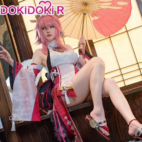 【Ready For Ship】DokiDoki-R Game Genshin Impact Cosplay Yae Miko Cosplay Costume | S
