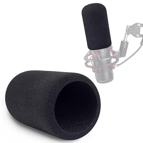 YOUSHARES Mic Windscreen for HyperX QuadCast Microphone, Foam Mic Covers Improve Recording Quality, Professional Hyperx QuadCast Pop Filter - black