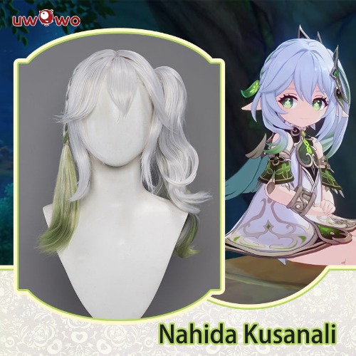 Uwowo Genshin Impact: Nahida Sumeru Dendro Archon God Loli Cosplay Wig Hahida Wig