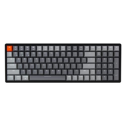 Keychron K4 Wireless Bluetooth/USB Wired Gaming Mechanical Keyboard, Compact 100 Keys 96% Layout RGB LED Backlit Gateron G Pro Red Switch N-Key Rollover, Aluminum Frame for Mac Windows, Version 2 - Gateron Red Switch