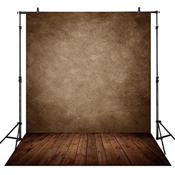 Allenjoy Fabric 6x8ft Abstract Brown Wall with Wood Floor Photo Backdrop for Only Under 3 Years Old Kids Pictures