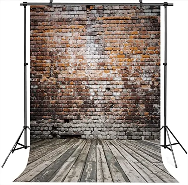 DHXXSC 5X7FT Vintage Theme Stone Brick Design Photography Background Red Brick Wall Photography Backdrop Baby Birthday Party Decoration Photo Booth Studio Prop DH-189