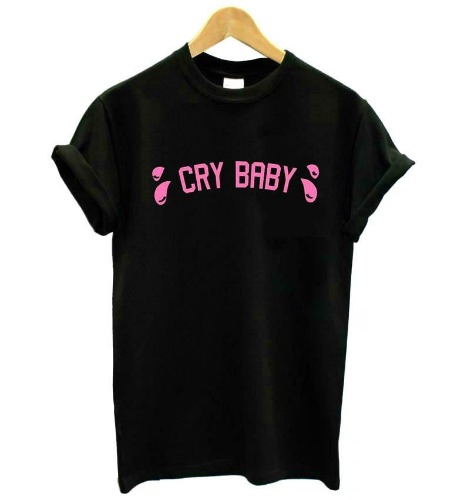 Crybaby Tee - black pink letter / L