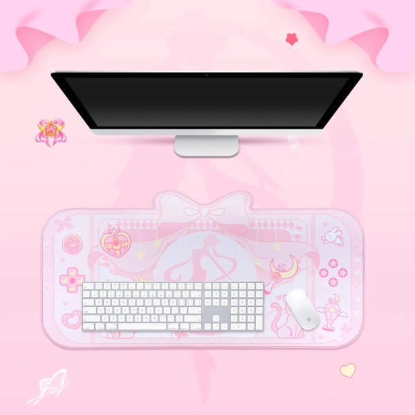 Usagi Tsukino Desk Mat Pastel Pink Large Desk Mat Kawaii Magical Girls Decor