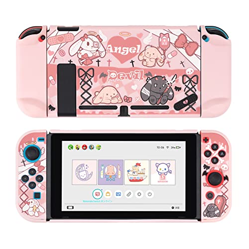GeekShare Protective Case Slim Cover Case Compatible with Nintendo Switch and Joy-Con - Shock-Absorption and Anti-Scratch - Gothic Bunny - For Switch 2017