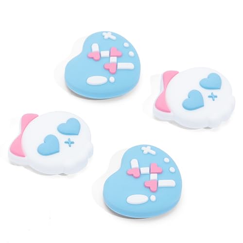 GeekShare Thumb Grip Caps for Switch,Cute Silicone Joystick Caps,4PCS Thumbstick Cover Compatible with Nintendo Switch/OLED/Switch Lite - Punk Skull
