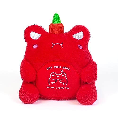 Cuddle Barn PlushGoals - Hot Chili Wawa The Froggie Soft Red Stuffed Animal Kawaii Frog Plush Toy, 6 inches - Hot Chili Wawa