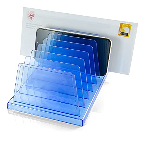 OfficemateOIC Blue Glacier Standard Sorter, 7 Compartments, Transparent Blue (23214) - Transparent Blue