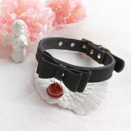 Bow & Bell Kitten Collar - Black