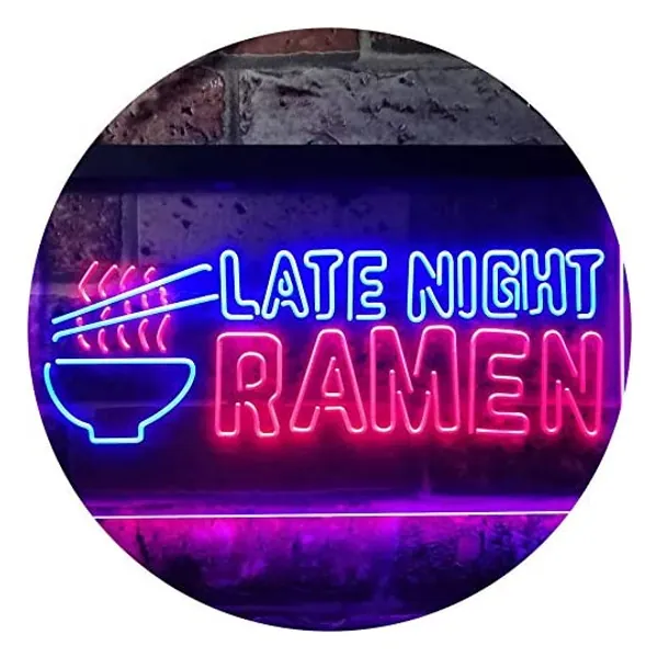 
                            ADVPRO Late Night Ramen Japanese Food Dual Color LED Neon Sign Blue & Red 300 x 210mm st6s32-i3305-br
                        