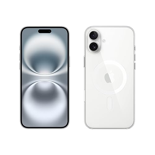 Apple iPhone 16 Plus (256 Go) - Blanc + Coque Transparente avec MagSafe - Blanc - 256 Go - +Coque transparente