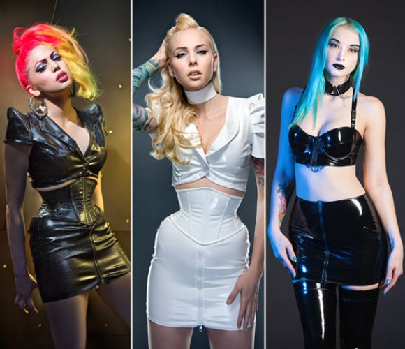 PVC zipper miniskirt