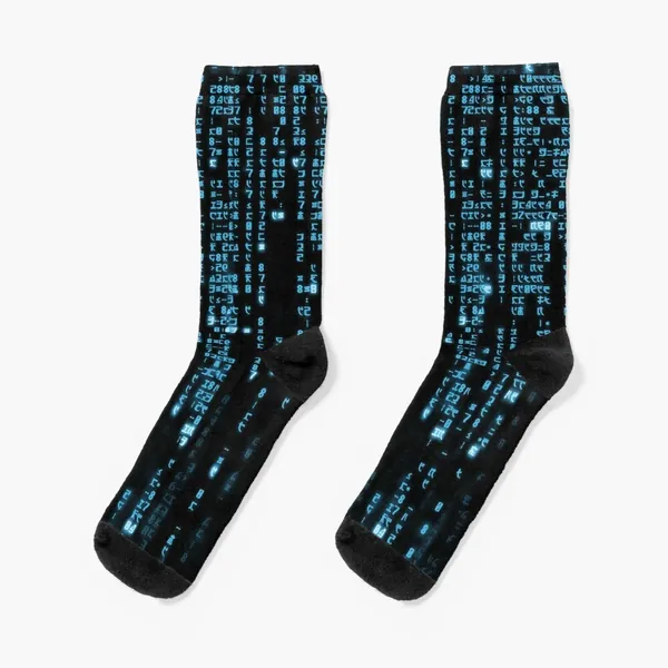 The blue matrix code | Socks
