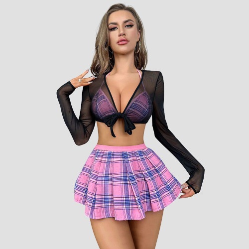 School Girl Cosplay Costume - Purple / S