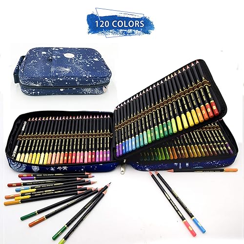 ZZONEART 120 Buntstifte Set mit Premium Zipper federtasche,Professionelles farbstift Zeichnen-Set für Erwachsene und Kinder,perfekt für Malbücher und schulbedarf künstlerbedarf