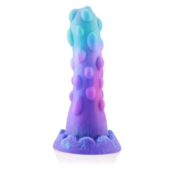 Monster Dildo Fantasy Dildo Slim Beginner Dildo, Lifelike Soft Silicone Knot Thin Dildos, Realistic Small Penis with Suction Cup, Sex Toys for Men and Women