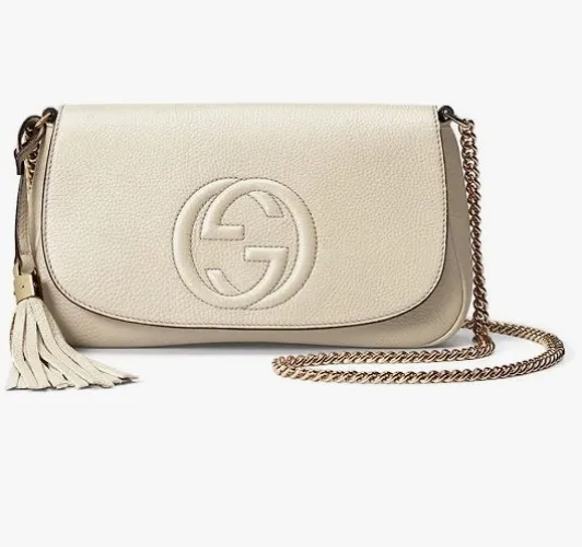 Gucci Soho Off White Leather Handbag