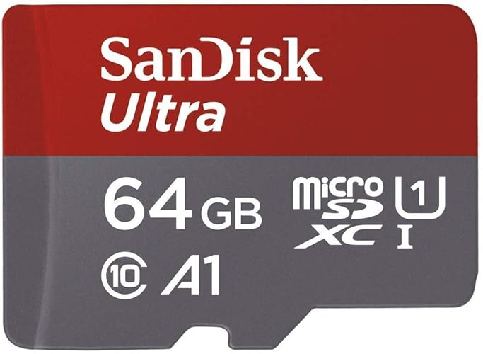 [Older Version] SanDisk 64GB Ultra MicroSDXC UHS-I Memory Card with Adapter - 100MB/s, C10, U1, Full HD, A1, Micro SD Card - SDSQUAR-064G-GN6MA - 64GB