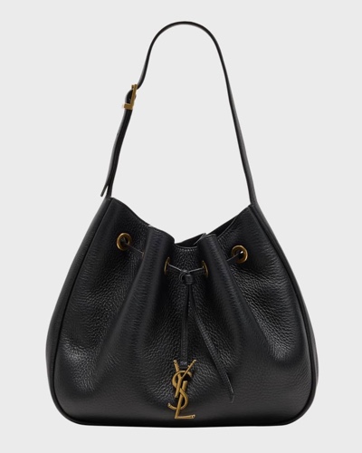 Paris VII Small YSL Hobo Bag in Grained Deer Leather 