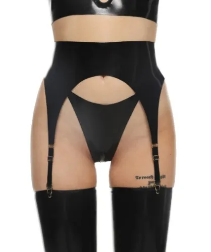 high waisted latex gather belt 