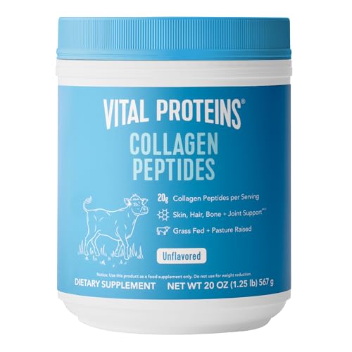 Vital Proteins Collagen Peptides Powder, Promotes Hair, Nail, Skin, Bone and Joint Health, Zero Sugar, Unflavored 19.3 OZ - Unflavored - 19.33 Ounce(Pack of 1)