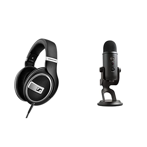 Sennheiser HD 599 Special Edition, Kopfhörer mit offenem Rücken, Schwarz & Blue Yeti USB-Mikrofon für Aufnahmen, Streaming - Bundle mit Mikrofon