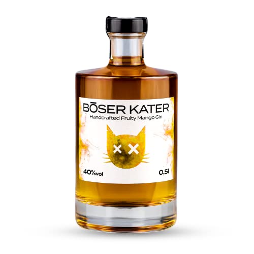 Böser Kater Fruity Mango Gin | Verführerisch fruchtig | Handgemacht & Small Batch | 0,5 l - 40% Vol. - Fruity Mango Gin - 0.5 l