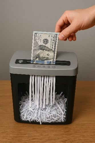 money shredder