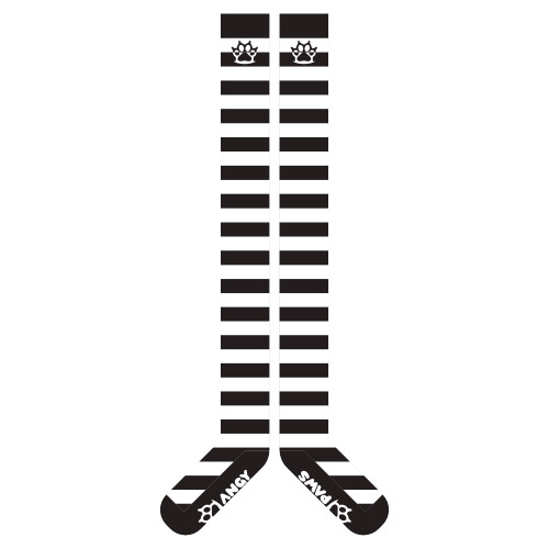 Black vs White Slim Thigh High Sockies