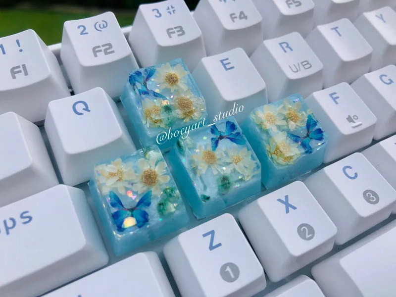 Butterfly Keycaps, Flowers Keycaps, Gaming Keyboards, Cherry Switch