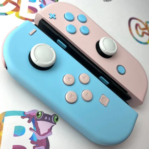 CB Customs Custom Sky Blue & Sakura Pink Nintendo Switch | Etsy