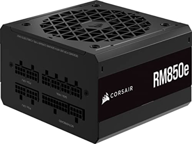 Corsair RM850e (2023) Fully Modular Low-Noise ATX Power Supply - ATX 3.0 & PCIe 5.0 Compliant - 105°C-Rated Capacitors - 80 PLUS Gold Efficiency - Modern Standby Support - Black - RMe (2023) - 850 Watts - Black