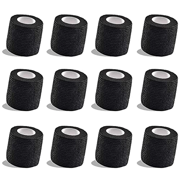 Cinta Tatuaje de Agarre de Tatuaje, Unihuby 12 unidades Cinta de Agarre para Tatuaje Desechable Cubierta de Agarre de Tatuaje 2 pulgadas × 5 yardas Accesorios de Tatuaje