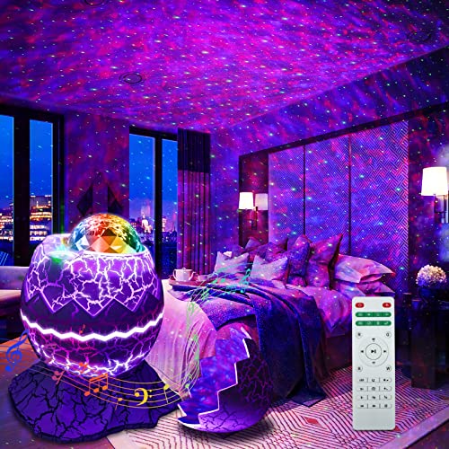 Rossetta Star Projector, Galaxy Projector LED Lights for Bedroom, App Control Starlight Projector with Bluetooth Speaker and White Noise, Night Light for Kids Adults, Home Party, Ceiling, Room Decor - Star Projector 3.0 - White