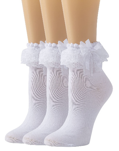 SEMOHOLLI Women Ankle Socks,Pearl Lace Ruffle Frilly Comfortable No-Show Cotton Socks Princess Socks Lace Socks
