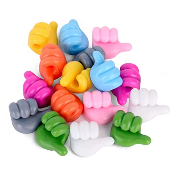 Restards Cable Clips, 16 Pack Thump-up Design Adhesive Cord Holders Key Holders, Cute Cable Management Cord Organizer for Home, Office Wires Organizing