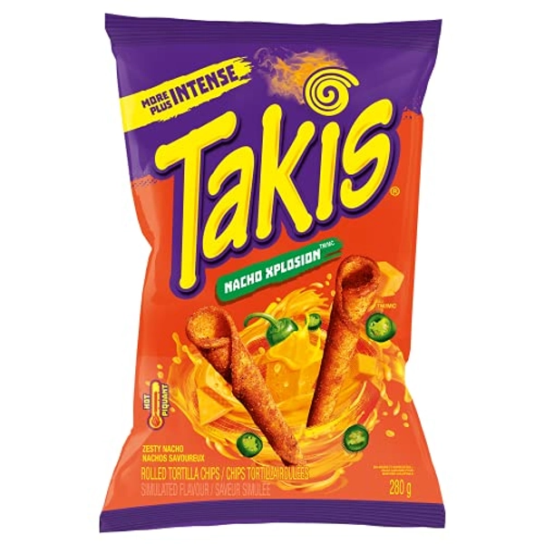 TAKIS Xplosion Tortilla Chip Snacks, Zesty Nacho Cheese Flavour, 280g Bag