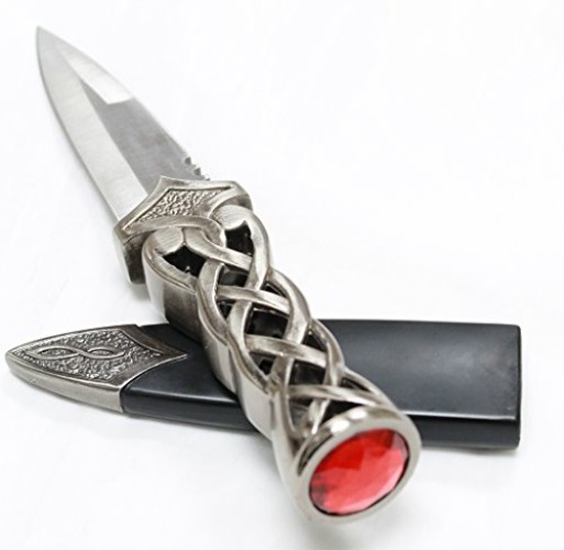 PS 9" Scottish Celtic Gaelic Twist Knot Dirk (Red)