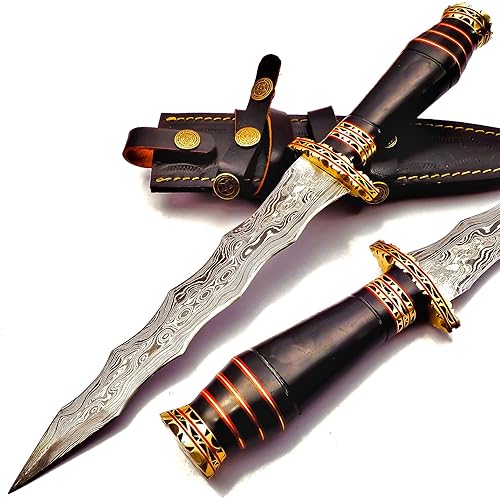 Hand Made Damascus wavy dagger