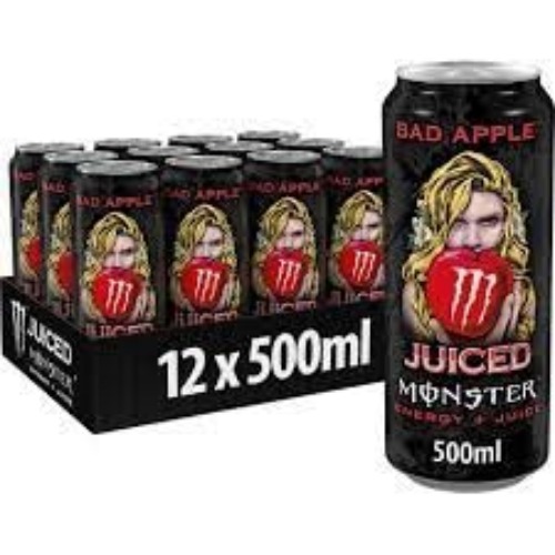 Monster Bad Apple New Flavour Energy Drink 500ml (12 Cans) - Bad Apple - 12 Cans