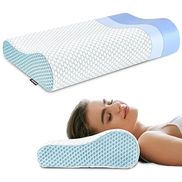 Neck Pillow Contour Memory Foam Pillows for Pain Relief Bed Pillow for Sleeping, Ergonomic Pillow for Neck and Shoulder Pain, Orthopedic Cervical Pillow for Side Back Stomach Sleeper