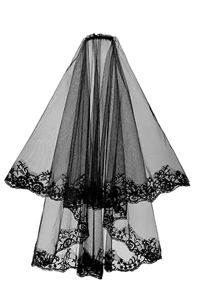 Ayliss Women Mesh Veils Bridal Birdcage Veil Short Wedding Face Veil with Clip Tulle Gothic Bride Halloween Costume Veil