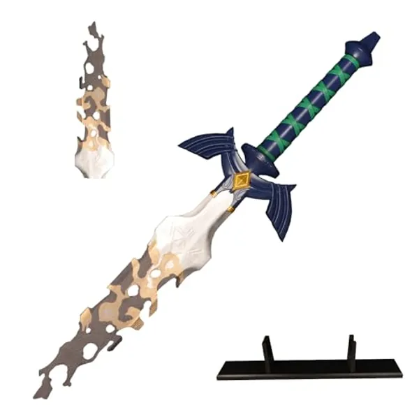 lkjad Replica swords Skyward Sword Japanese Anime Game Cosplay Sword Master Sword Broken Sword Blue Metal Ornaments not Sharp