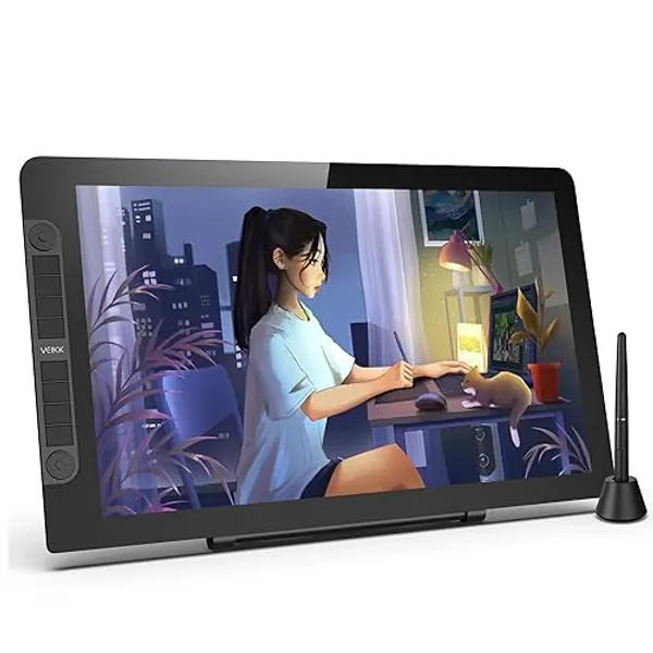 Drawing Tablet with Screen,VEIKK VK2200PRO Drawing Monitor,21.5 Inch Full-Laminated Screen,with 2 Customized Quick Dials,8 Shortcut Keys and Adjustable Stand (92% NTSC,120% sRGB) - 21.5 Inch - 8 Shortcut Keys & 2 Quick Dials