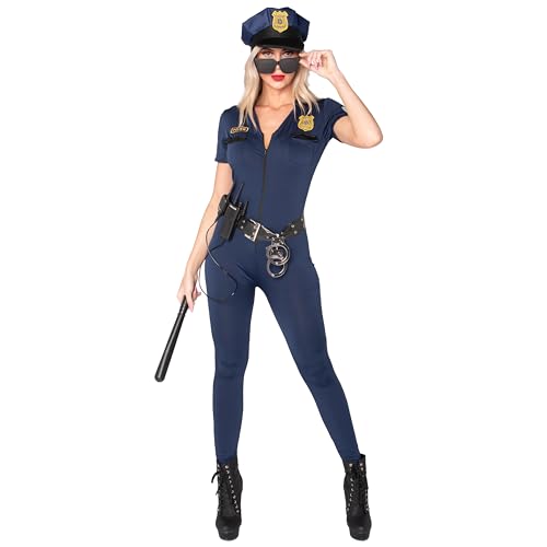 Spooktacular Creations Adult Women Police Costume for Halloween Dress Up Party, Cop Role Playing, Cosplay Theme Party - Small