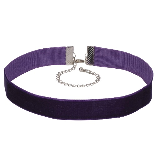 COIRIS 1.6cm 20pcs Purple Velvet Chokers Vintage Necklace for Women with Extension (XL-1002-6) - 1.6cm - purple